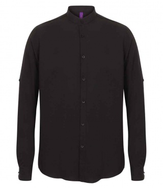 Henbury H592 Mandarin Roll Sleeve Anti-Bac Wicking Shirt